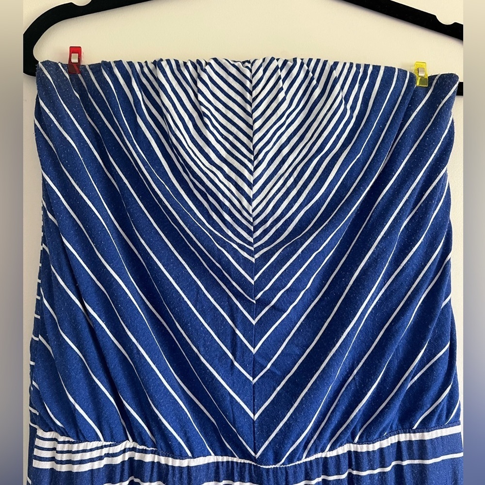 Strapless Blue and White Dress - Picture 3 of 6